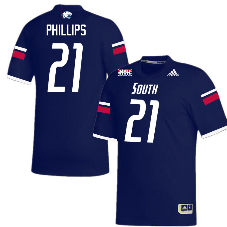 #21 Keenan Phillips South Alabama Jaguars Jerseys,College Football Uniforms,Apparels Stitched-Navy #21 Keenan Phillips South Alabama Jaguars Jerseys,College Football Uniforms,Apparels Stitched-Navy